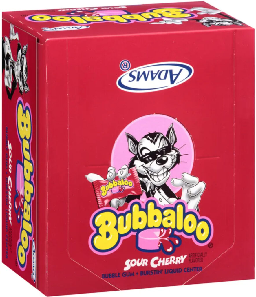 Bubbaloo liquid-filled sour cherry bubble gum